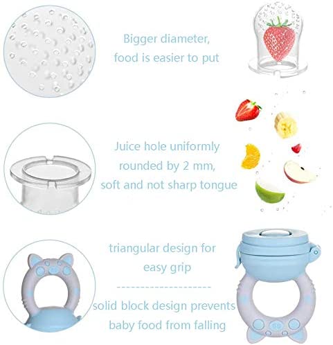 Rmeet Sucette Fruit Bebe,3 Pack Chargeur de Nourriture pour Bébé Silicone  Tétine Sucette de Grignoteuse Complément Alimentaire pour Bébé Dispositif  d'alimentation S M L : : Bébé et Puériculture